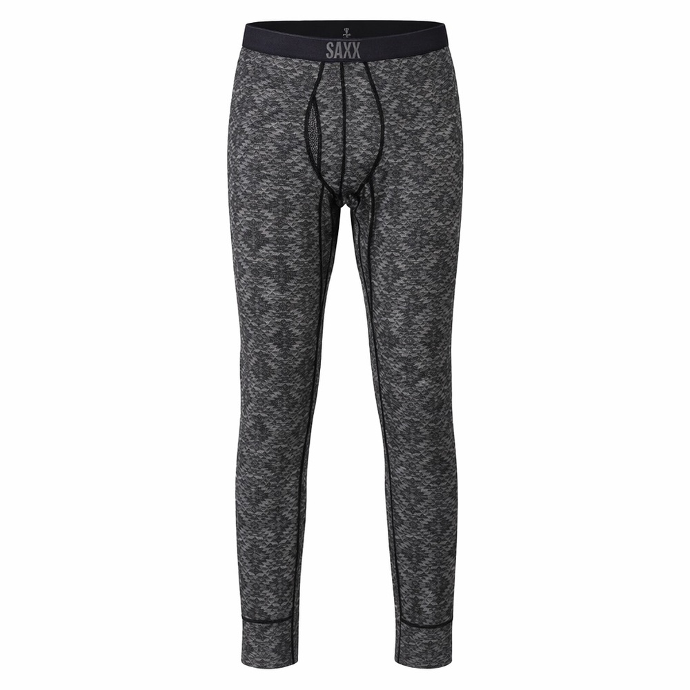 Saxx Men's Charcoal Heather Thermal Long Johns